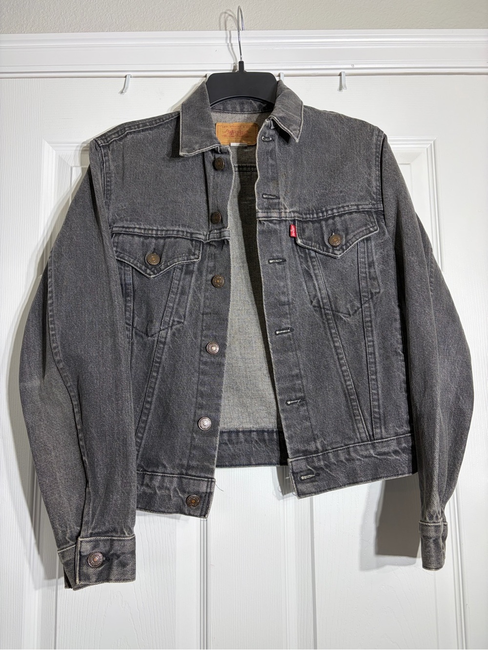 Levi's Black/Gray Denim Jacket Size 18